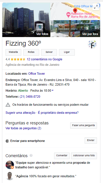 Google Meu Negócio - Fizzing 360º