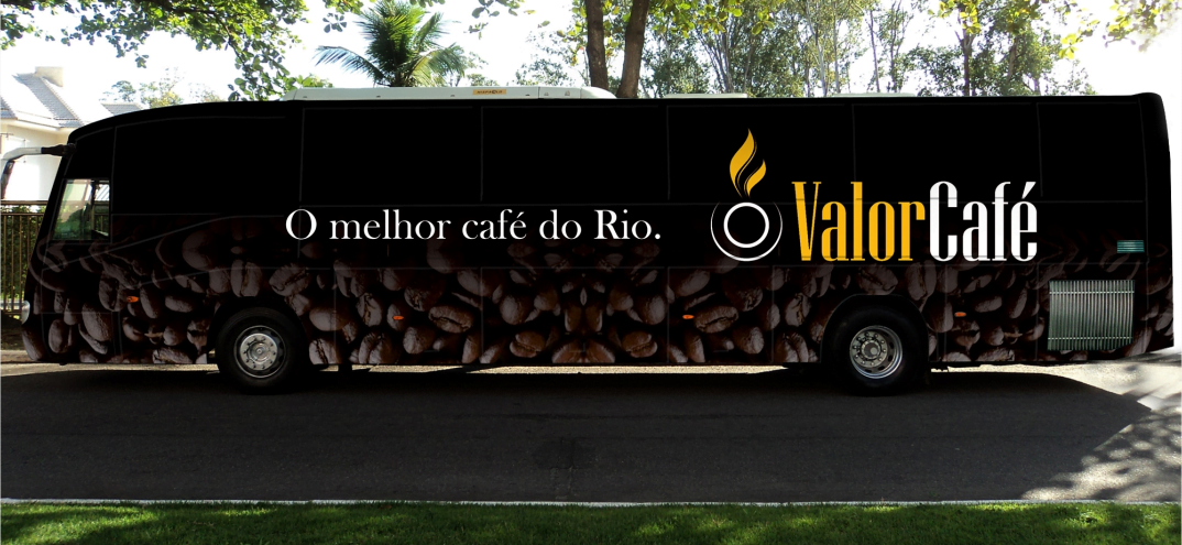 Aplicação OOH em ônibus para ValorCafé