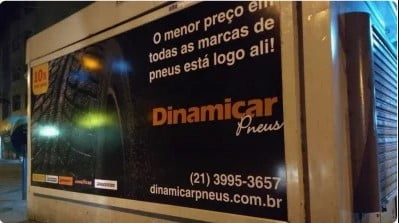 Dinamicar Pneus | Publicidade OOH Banca de Jornal